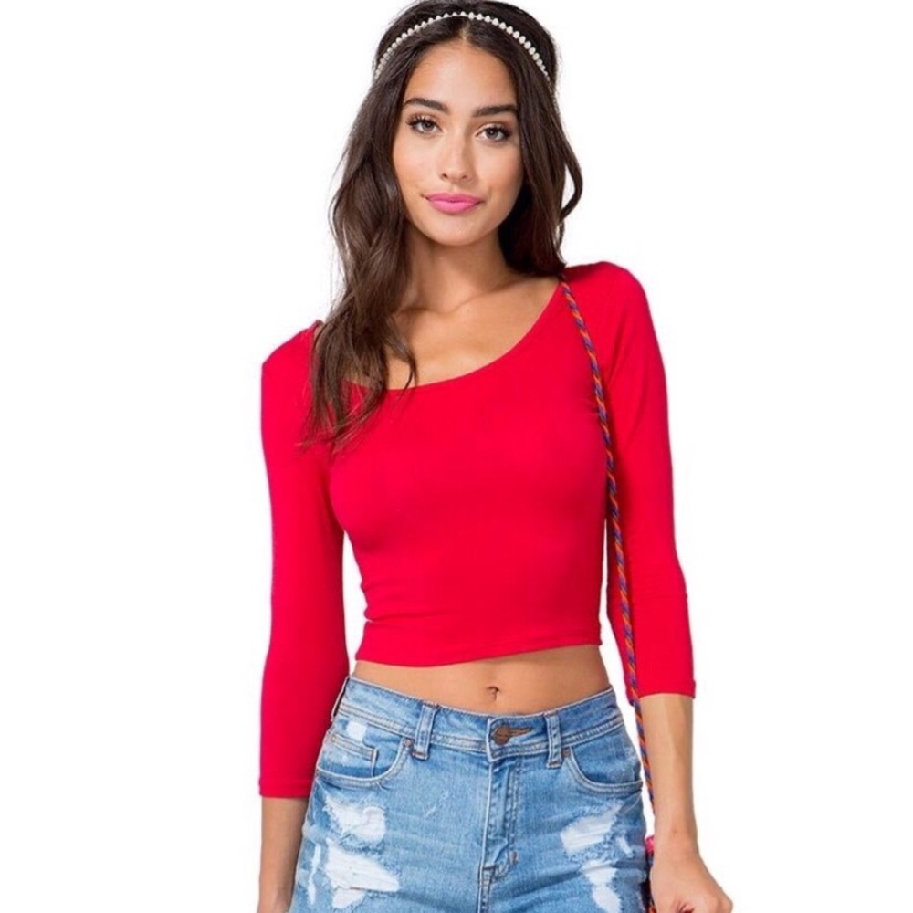 ♥️ Slashed Back Crop Tee - Picture 4 of 8